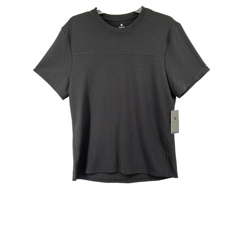 NWT Apana‎ T-Shirt Mens Sz Medium Black Crew Neck Athletic Casual Short Sleeve